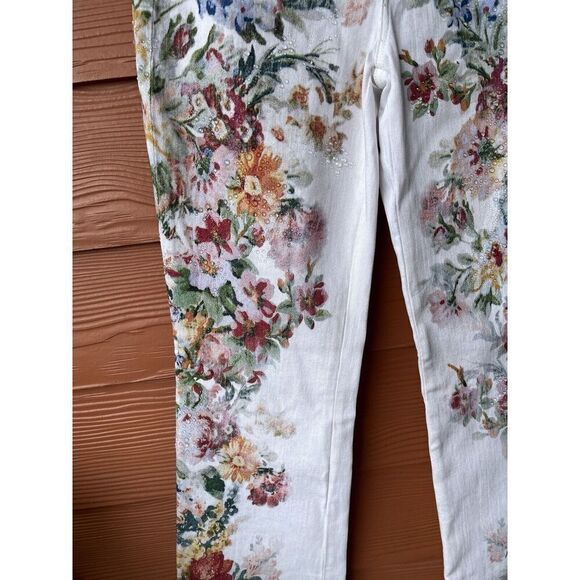 Guess Boot Mid Sexy Boot Floral Jeans Womens Sz 26 Embellishment Denim 26X32 - Picture 6 of 14